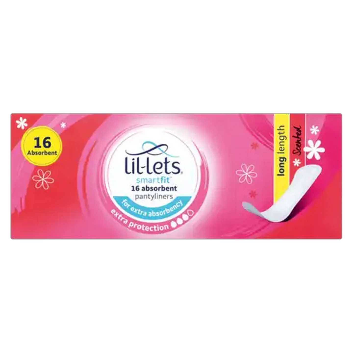 Image of Lil-Lets Smartfit Scented Long Length Pantyliners 16 Pack