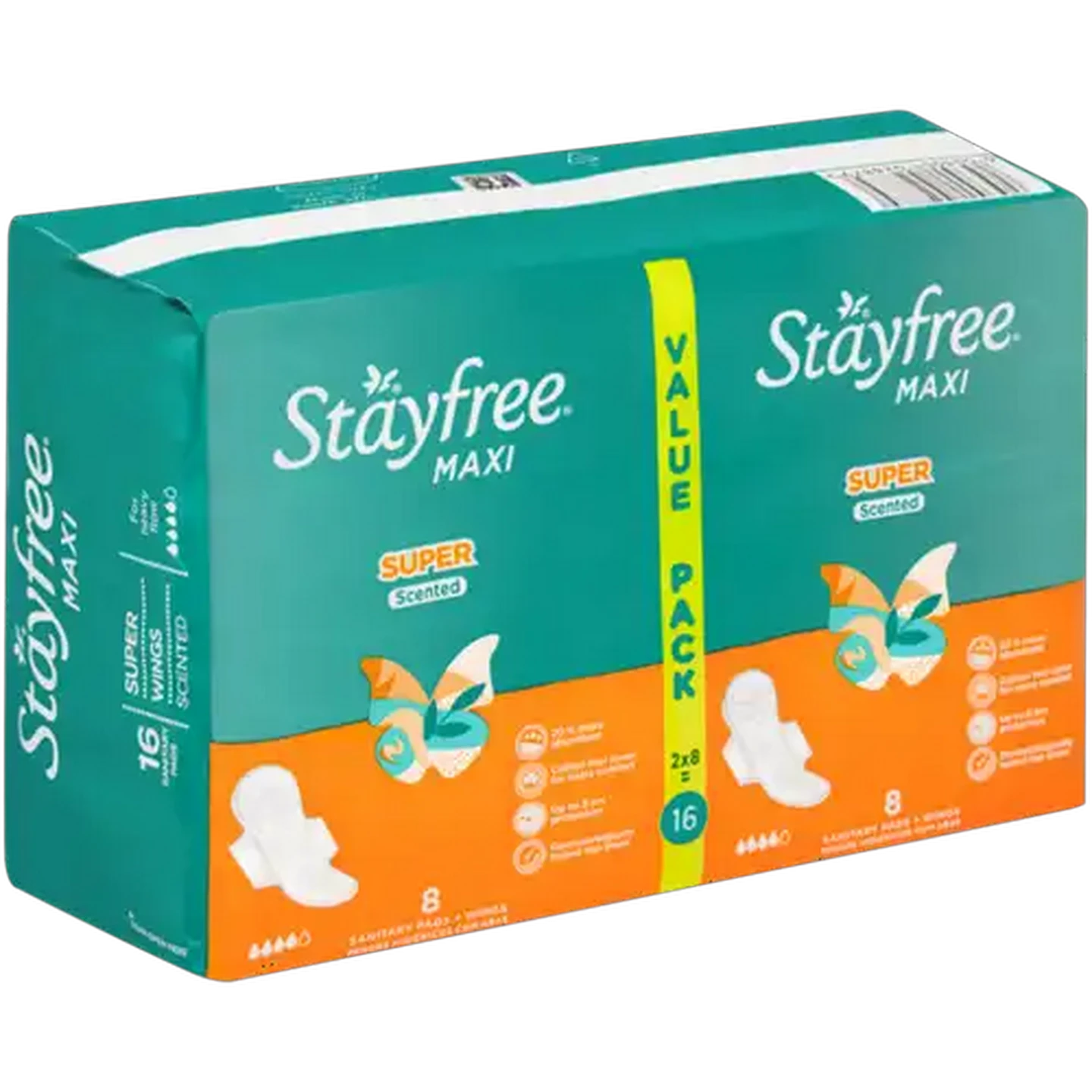 Image of Stayfree Scented Super Heavy Flow Sanitary Pads 16 Pack