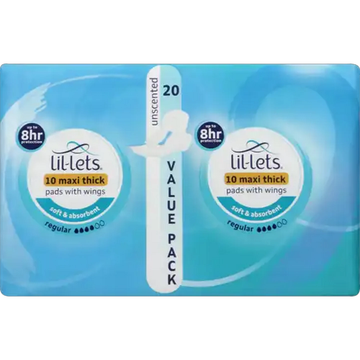 Image of Lil-Lets Unscented Winged Maxi Thick Pads 20 Pack