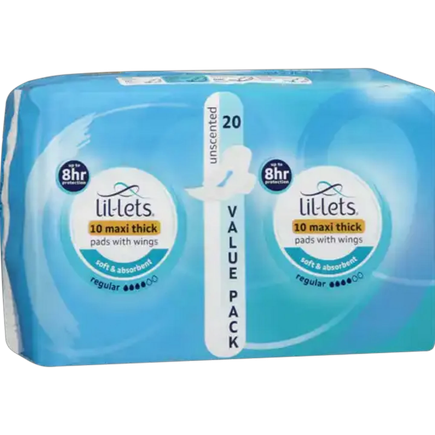 Image of Lil-Lets Unscented Winged Maxi Thick Pads 20 Pack