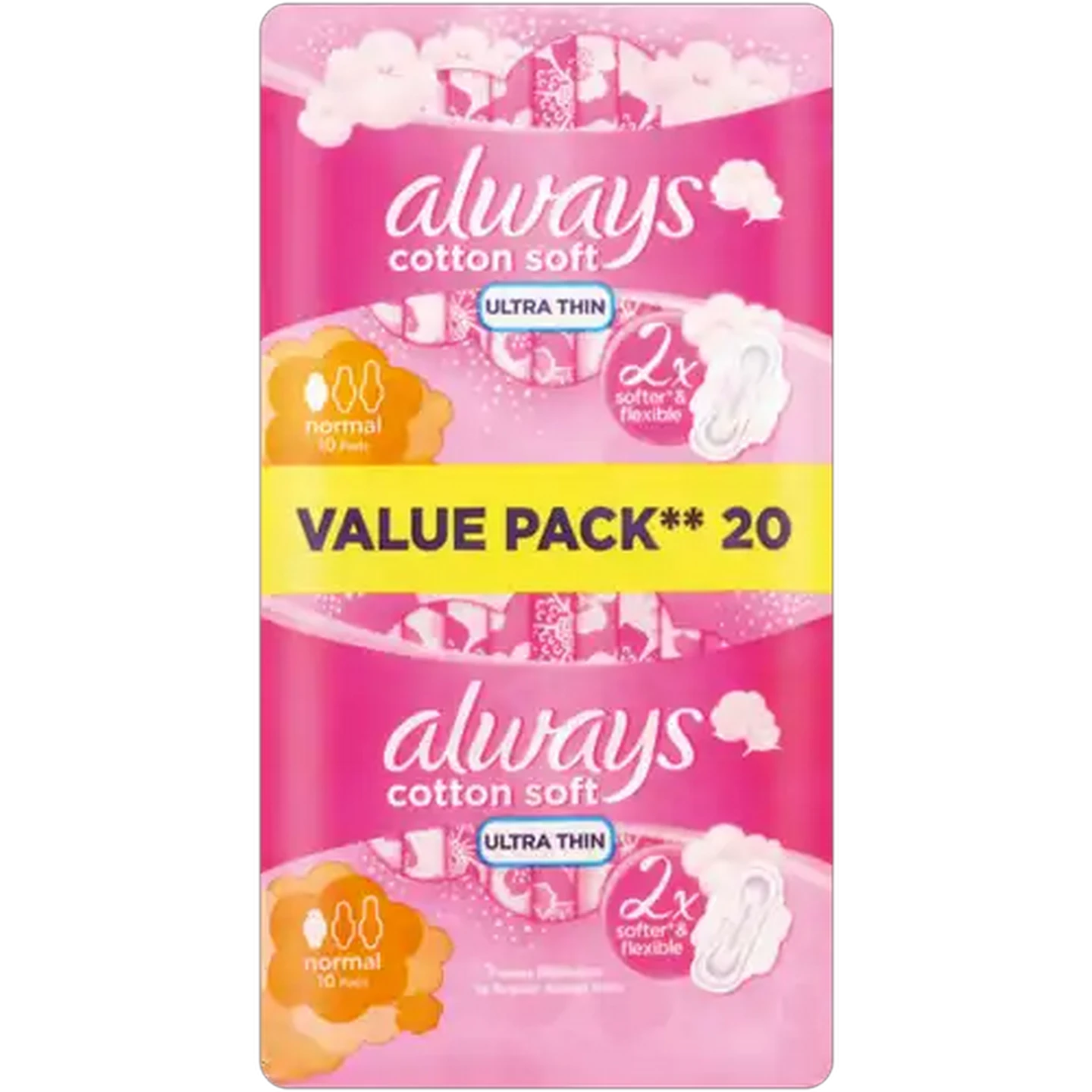 Image of Always Ultra Cotton Soft Normal Sanitary Pads 20 Pack