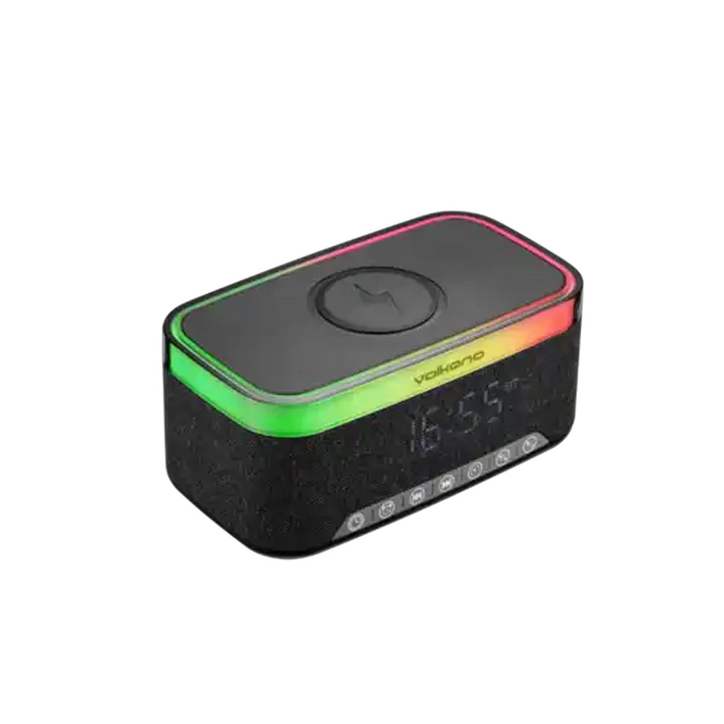 ラグジュアリー ラージ ラウンド ミュート クロック60 x 60cm Checkers Sixty60 | Volkano Black Radiant Series Alarm Clock Speaker