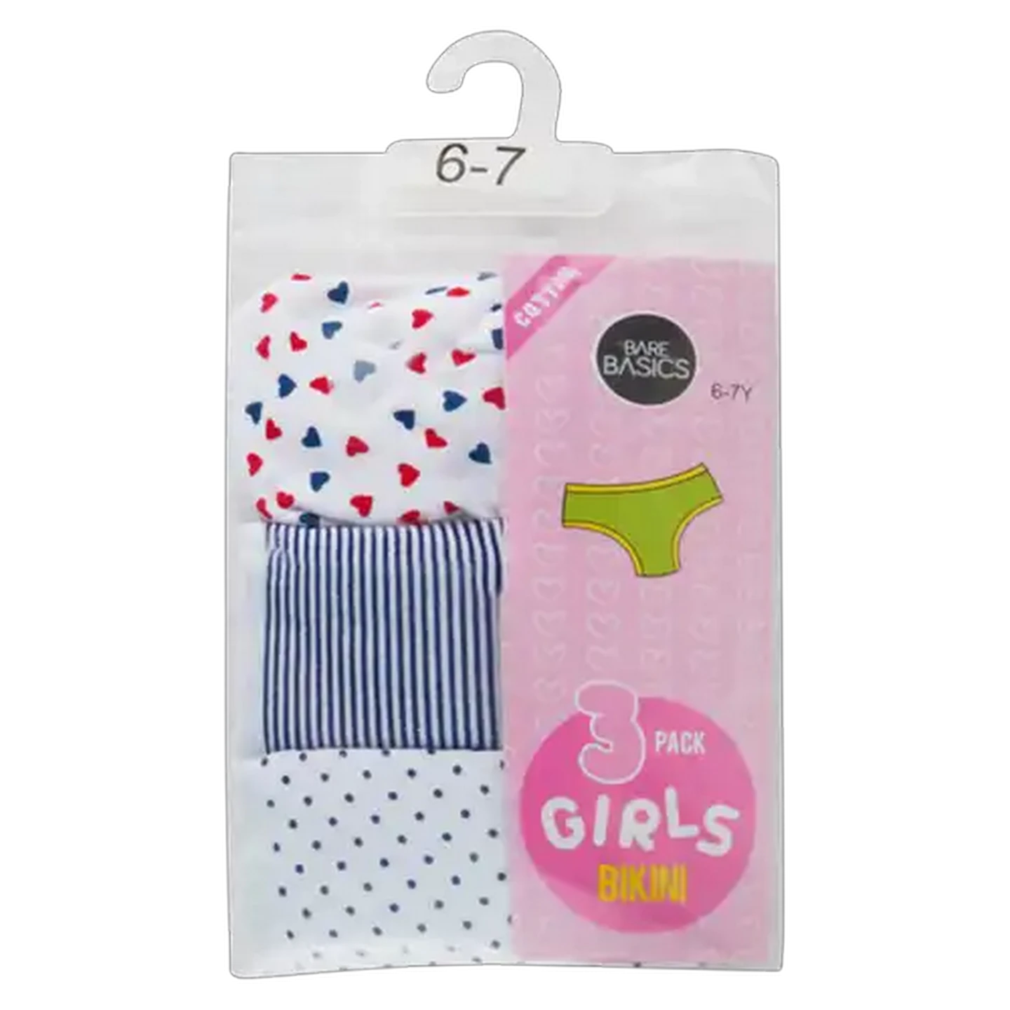 Image of Bare Basics Girls Cotton Bikini 3 Pack
