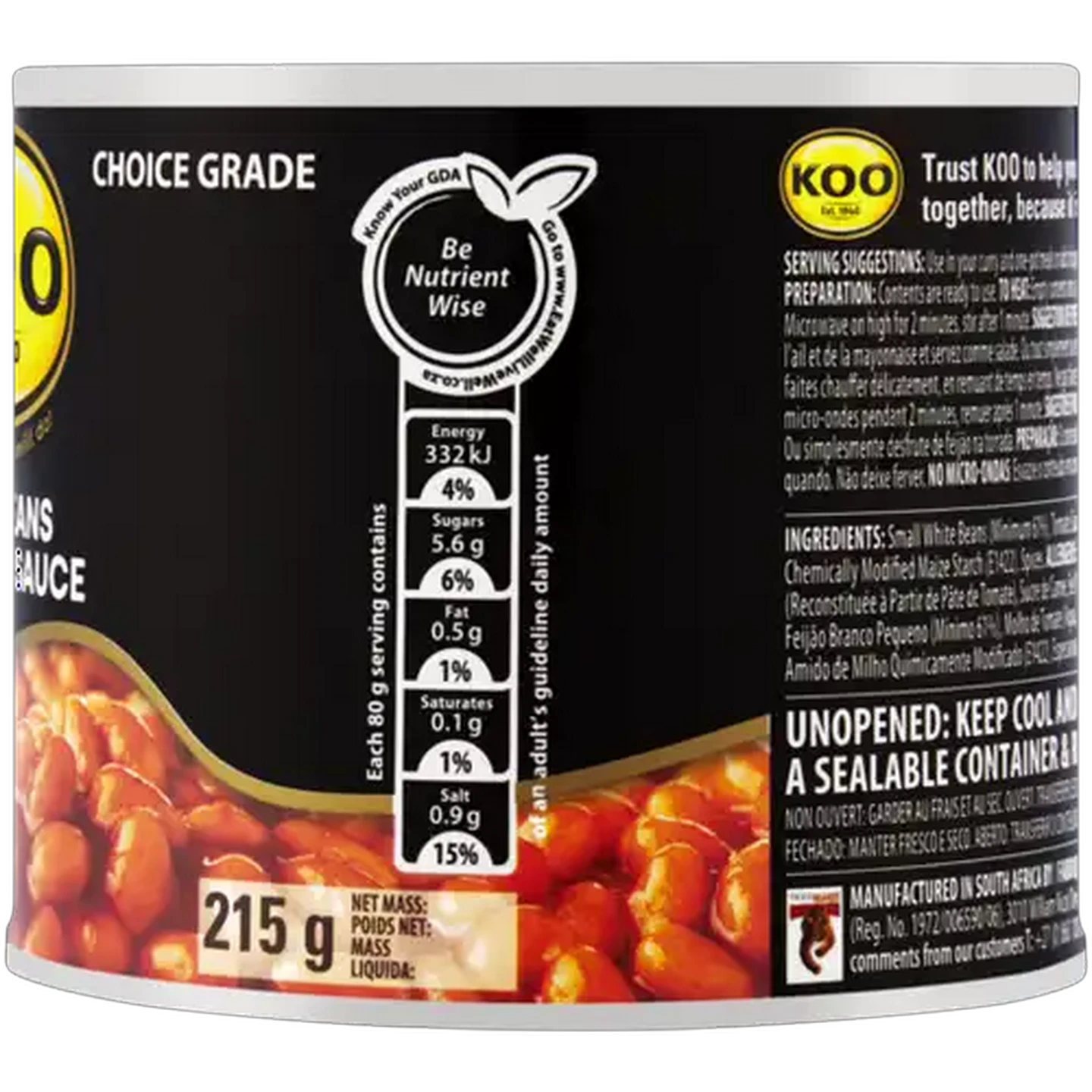 Image of KOO Baked Beans In Tomato Sauce 6 x 215g