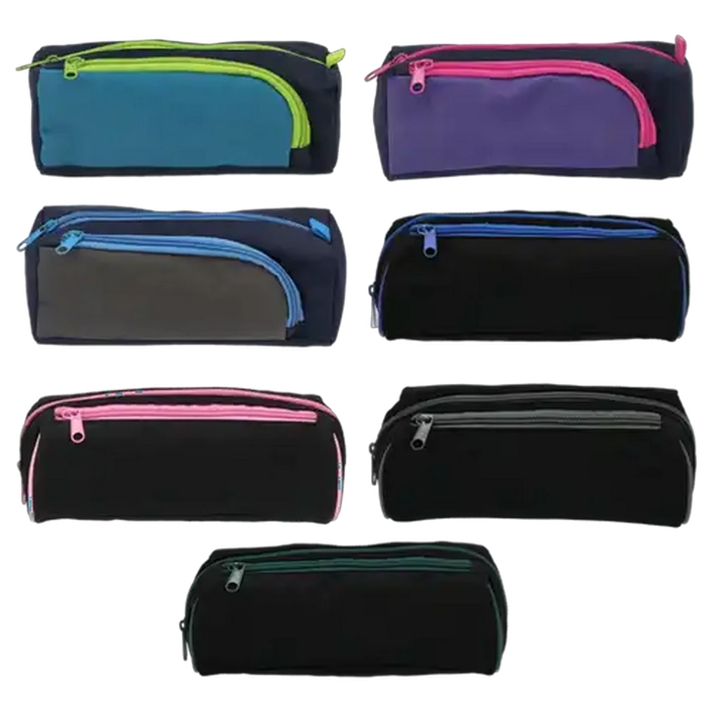 Image of Panel Mix Sporty Double Compartment Pencil Bag (Colour May Vary)