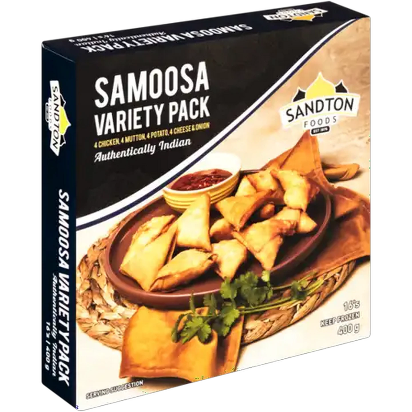 Image of Sandton Foods Frozen Samoosa Variety Pack 16-Pack