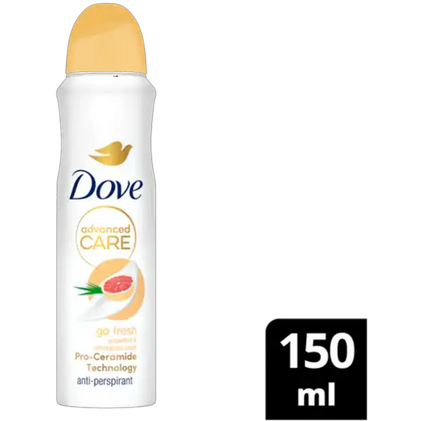 Image of Dove Advanced Care Go Fresh Alcohol Free Grapefruit & Lemongrass 0% Alcohol Anti-Perspirant Body Spray 150ml