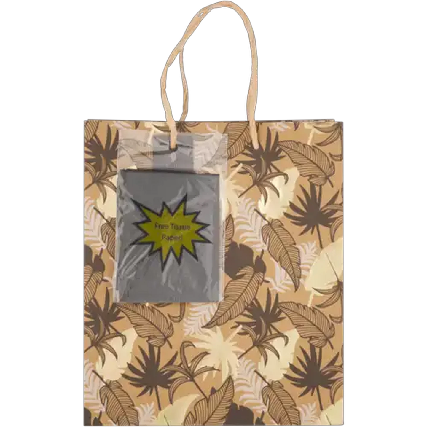 Image of Brown Medium Foiled Gift Bag