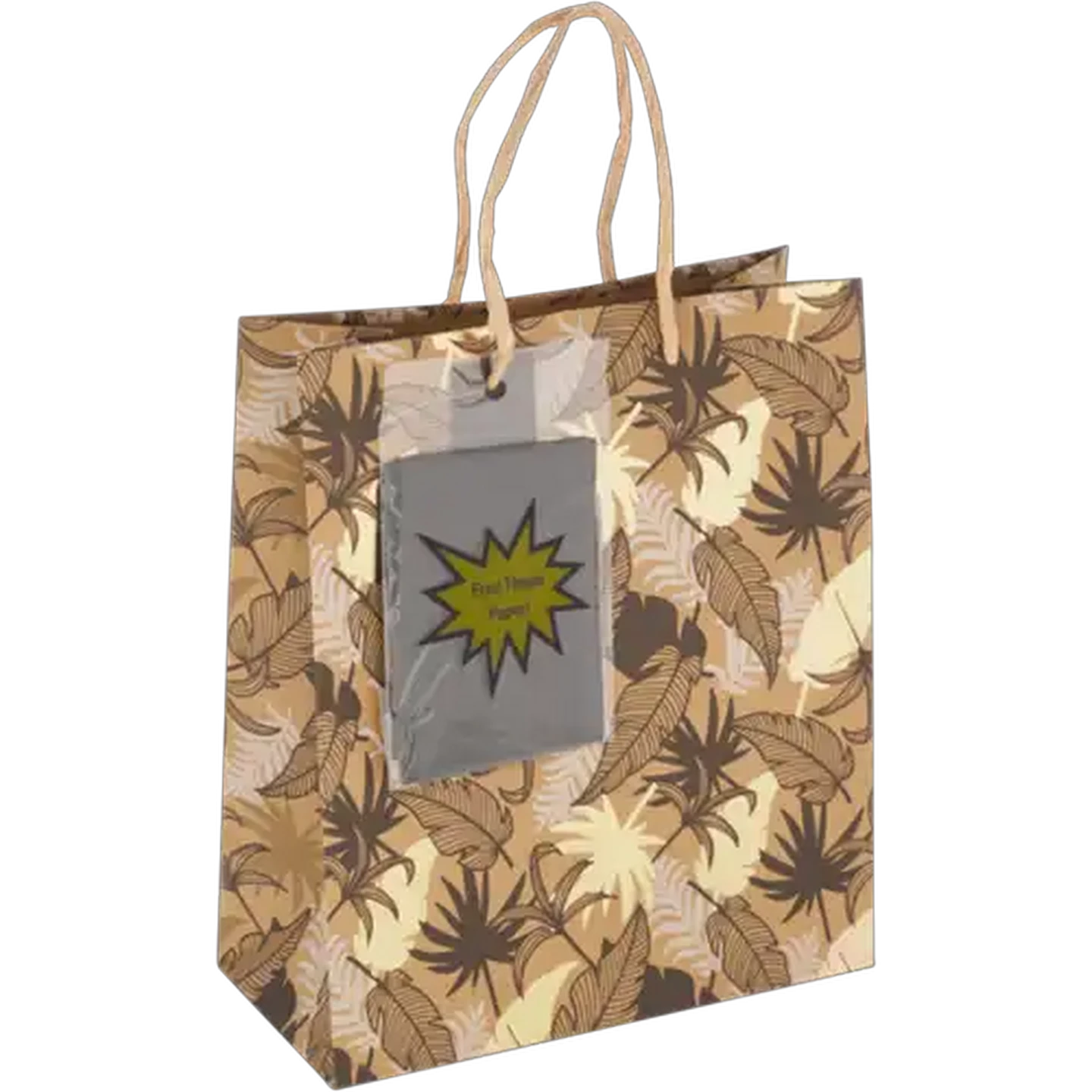 Image of Brown Medium Foiled Gift Bag