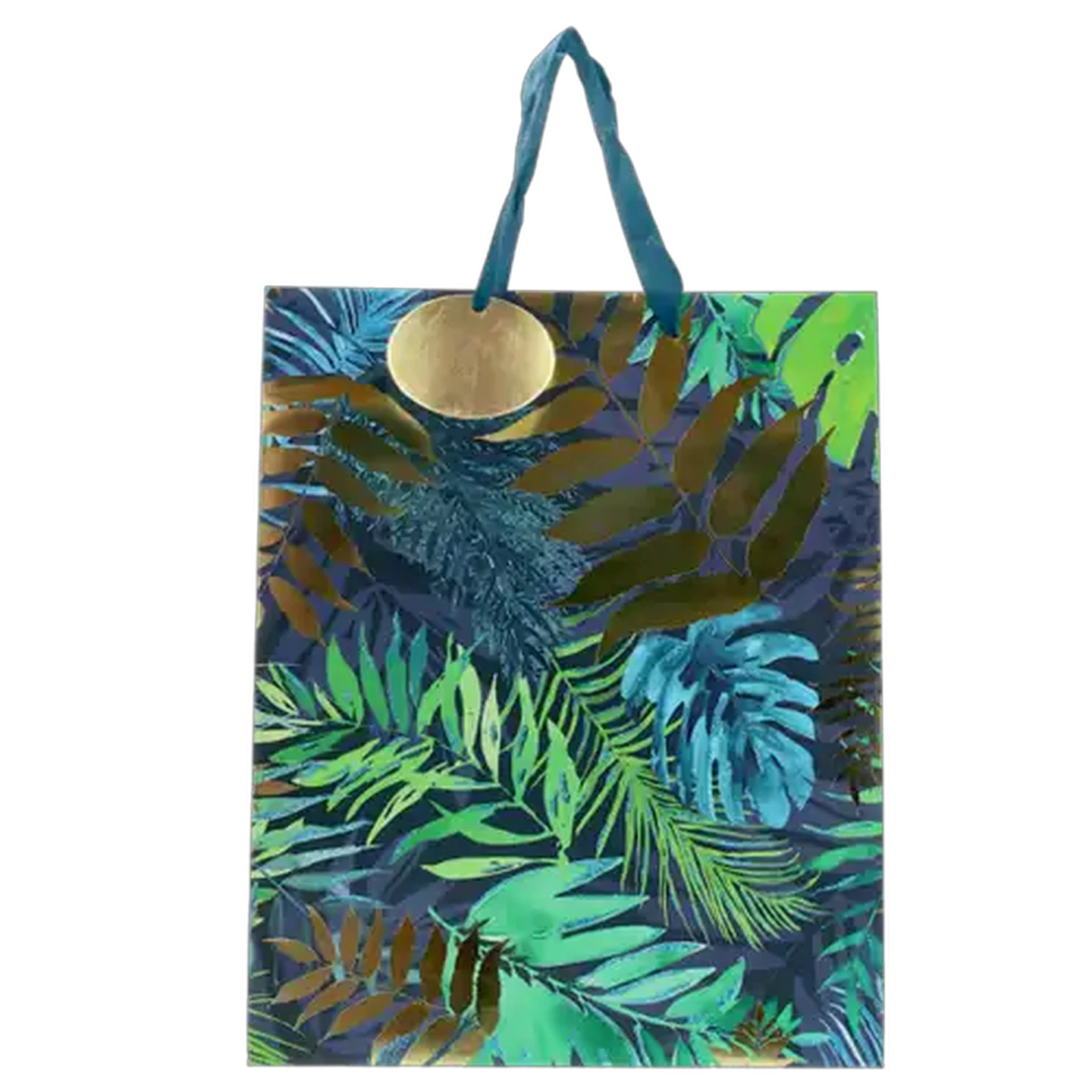 Image of Creative Stationery Tropical Blue Leaf Large Lux Gift Bag