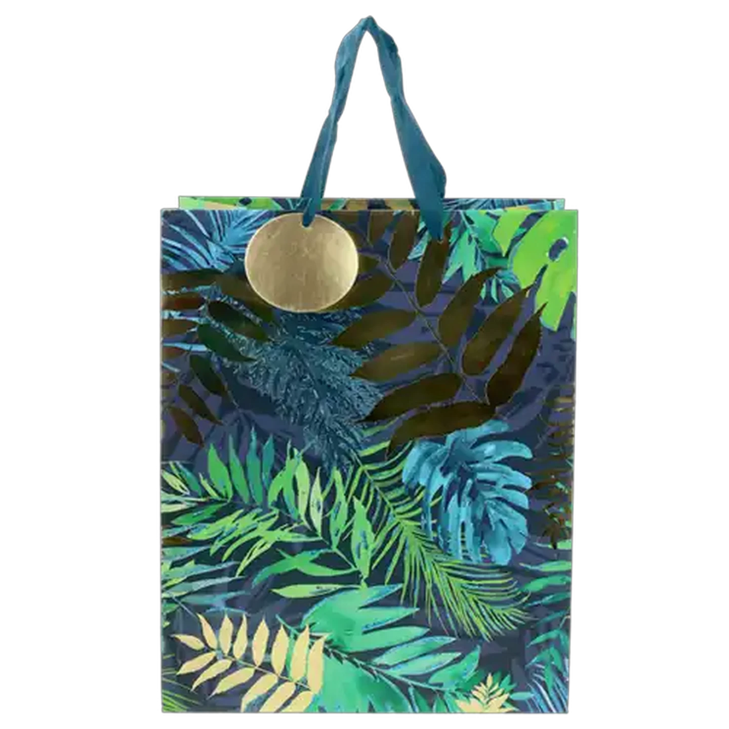 Image of Creative Stationery Tropical Blue Leaf Large Lux Gift Bag