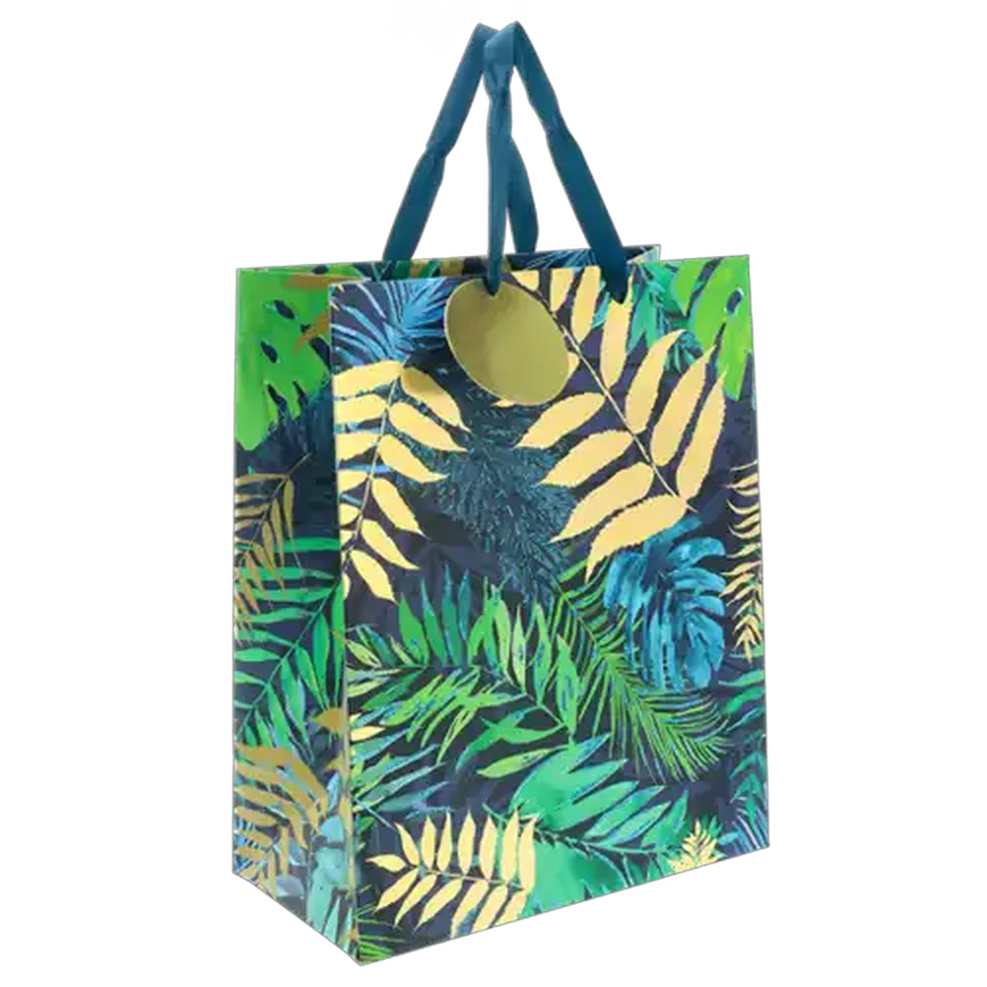 Image of Creative Stationery Tropical Blue Leaf Large Lux Gift Bag