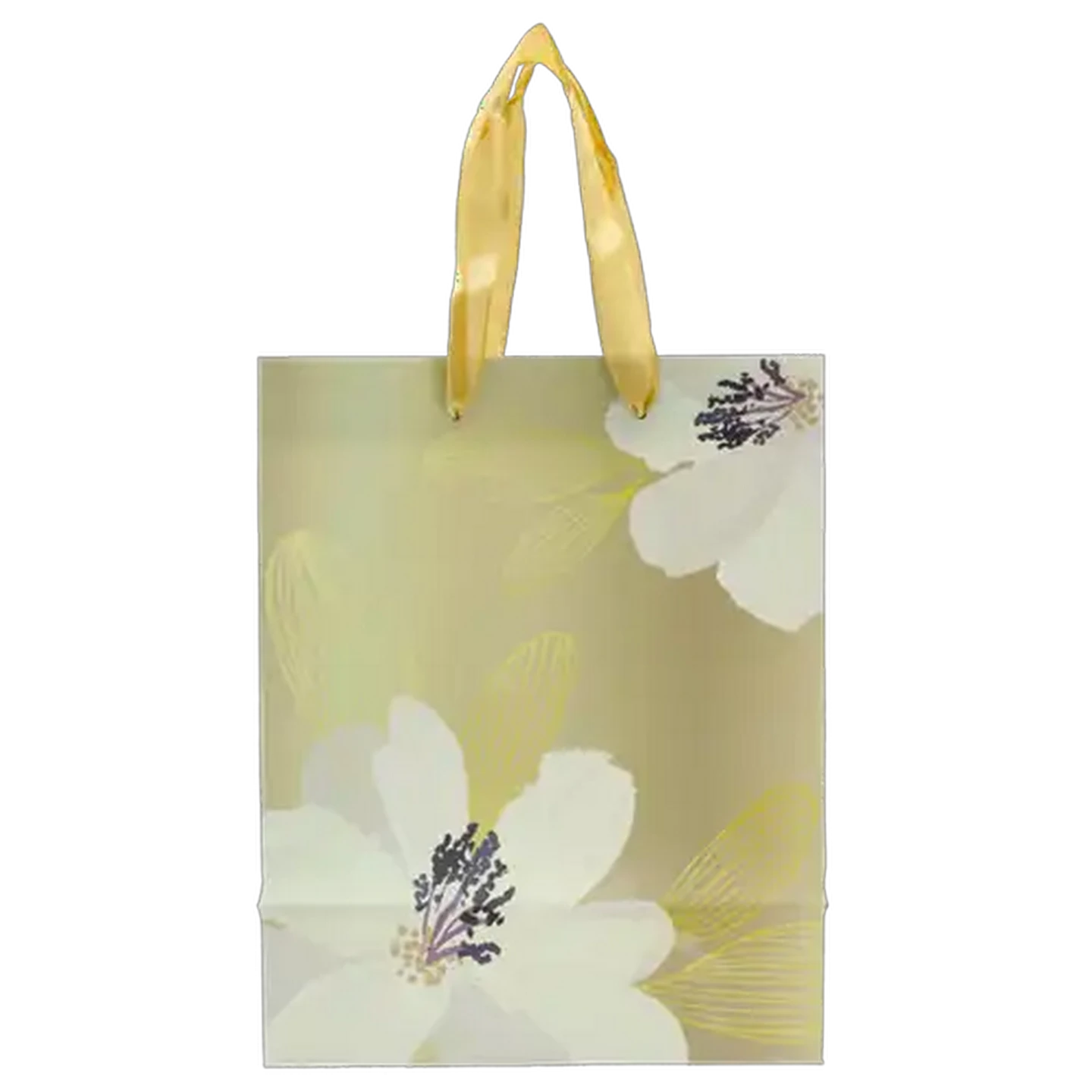 Image of S.A Greetings Floral Foil Medium Gold Gift Bag