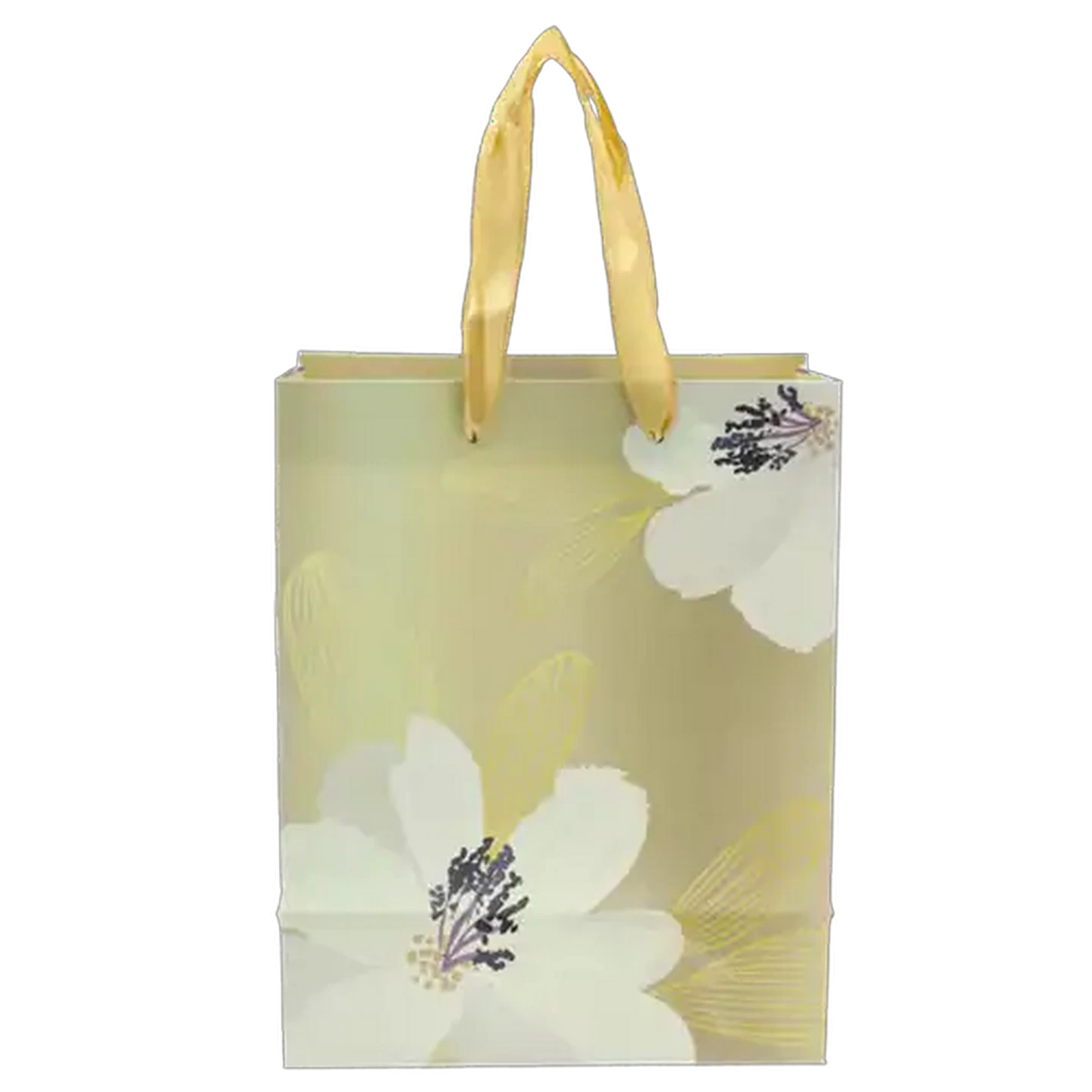 Image of S.A Greetings Floral Foil Medium Gold Gift Bag