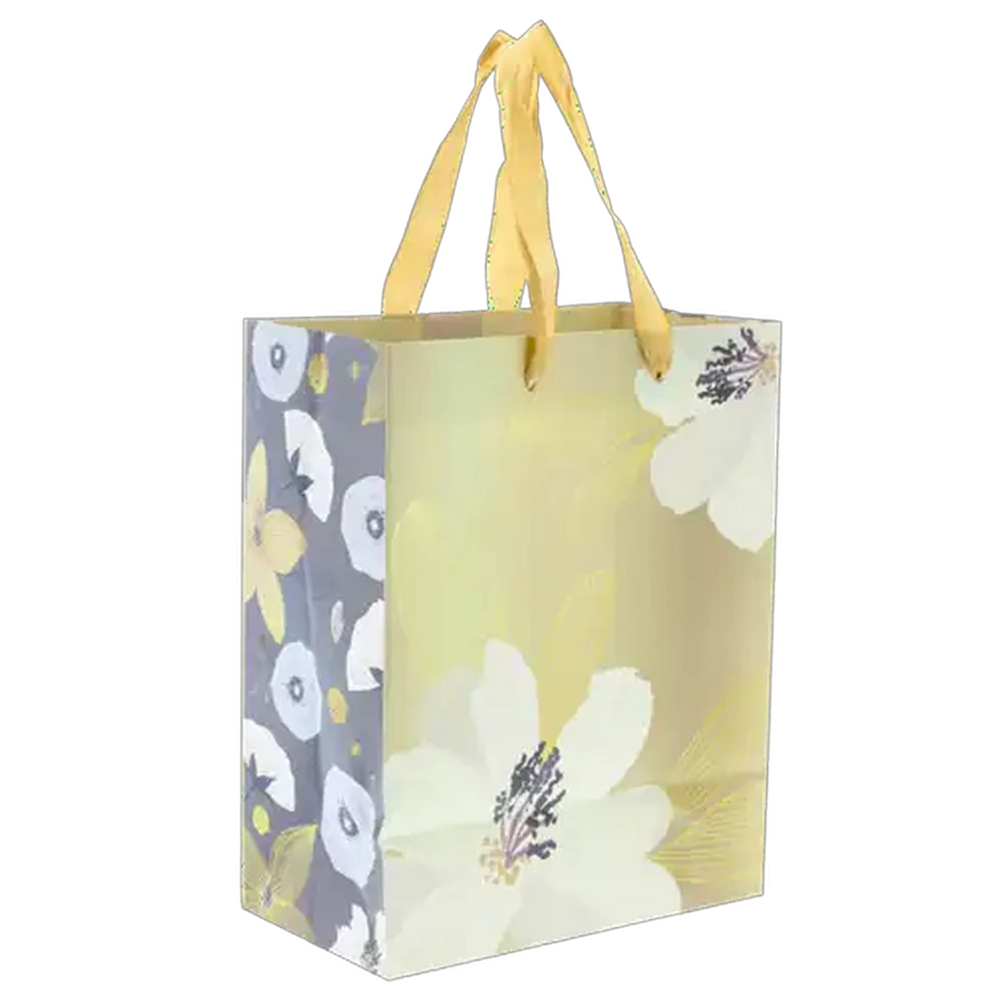 Image of S.A Greetings Floral Foil Medium Gold Gift Bag
