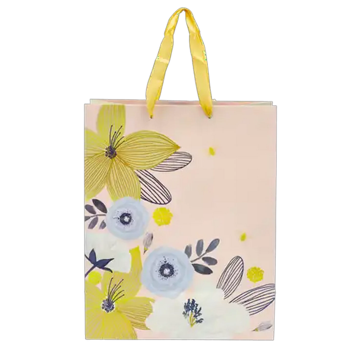 Image of S.A Greetings Floral Foil Gold Large Gift Bag