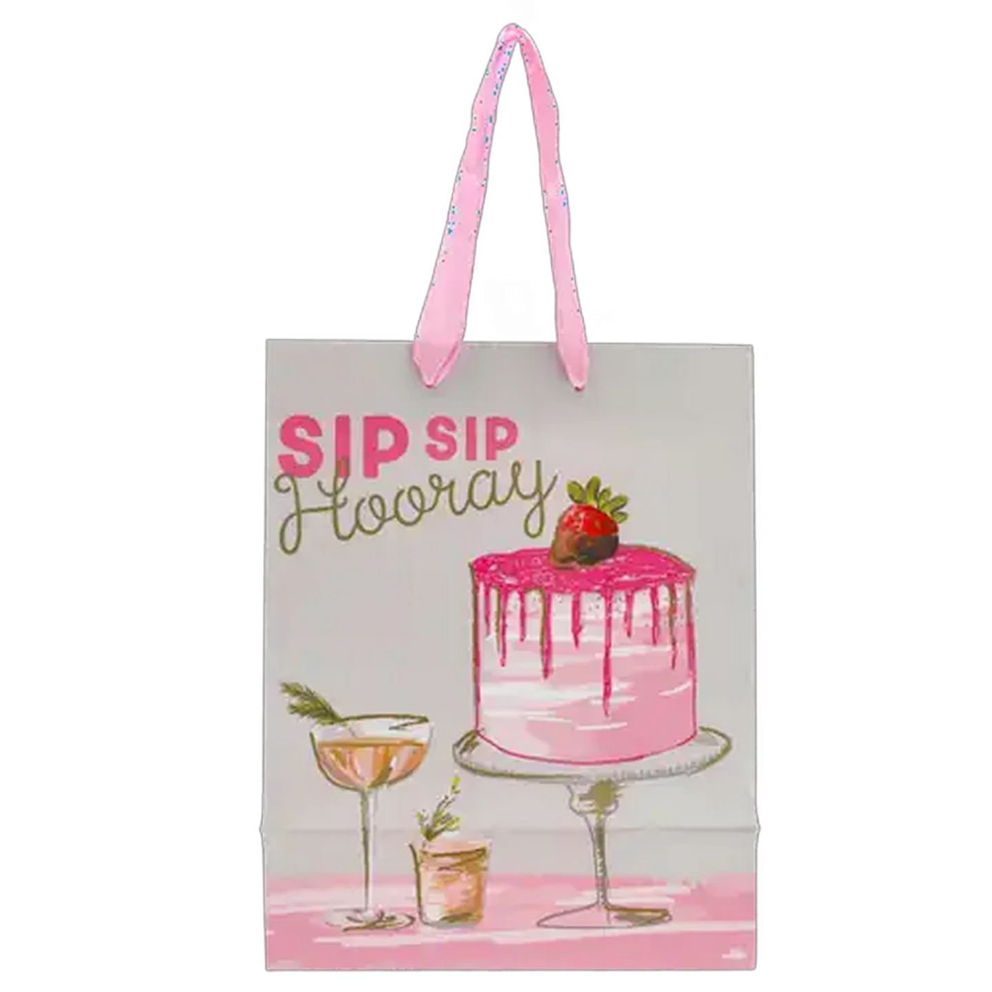 Image of Creative Stationery Sip Sip Hooray Medium Foil Gift Bag