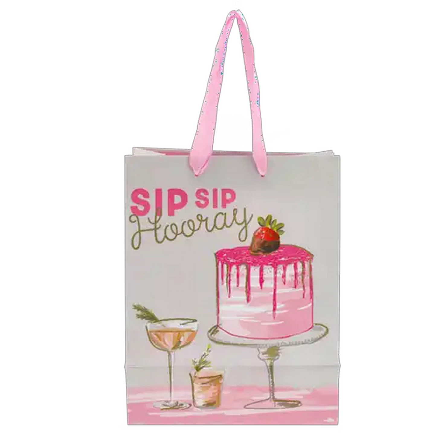 Image of Creative Stationery Sip Sip Hooray Medium Foil Gift Bag