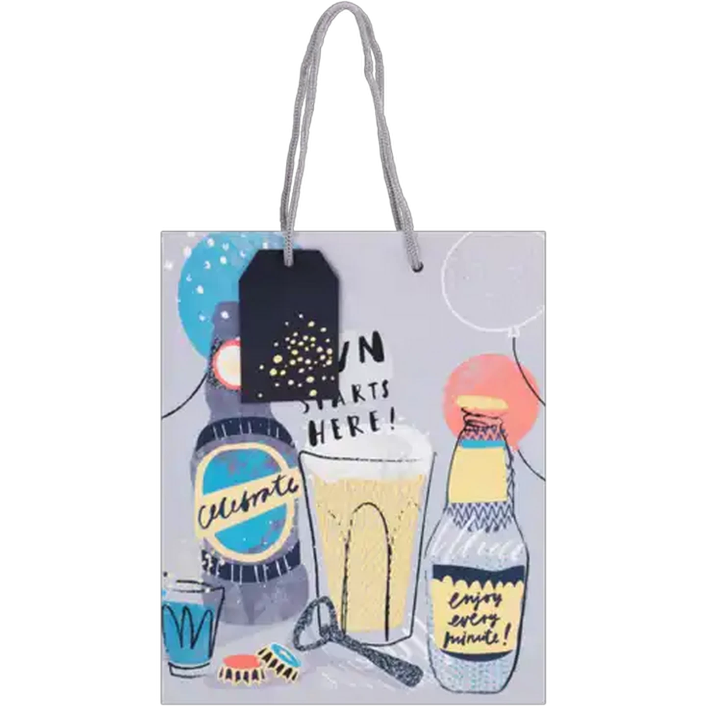 Image of Creative Stationery Medium Fizz Celebration Foil Gift Bag