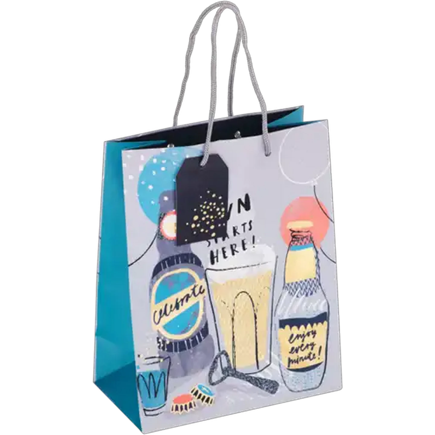Image of Creative Stationery Medium Fizz Celebration Foil Gift Bag