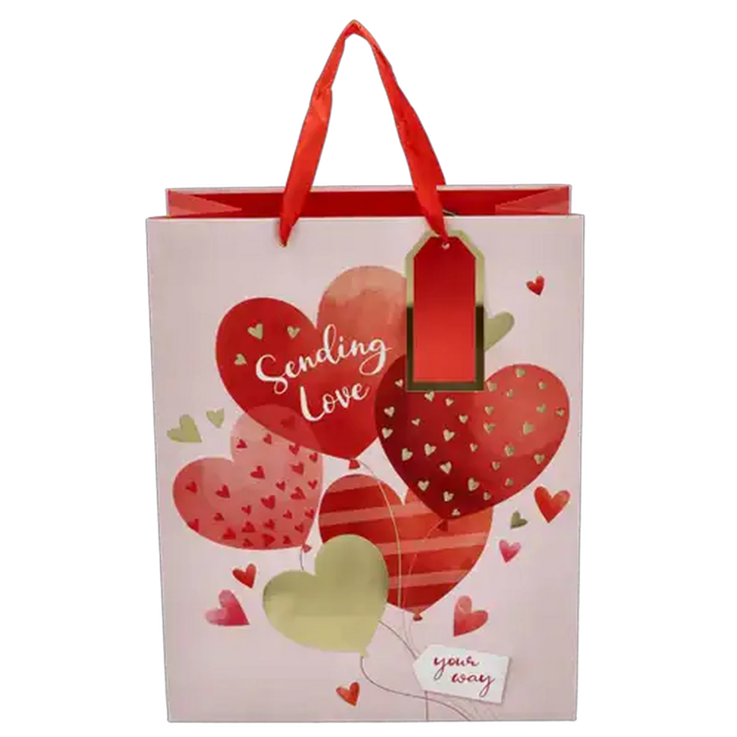 Image of Sending Love Large Valentine's Day Foiled Gift Bag