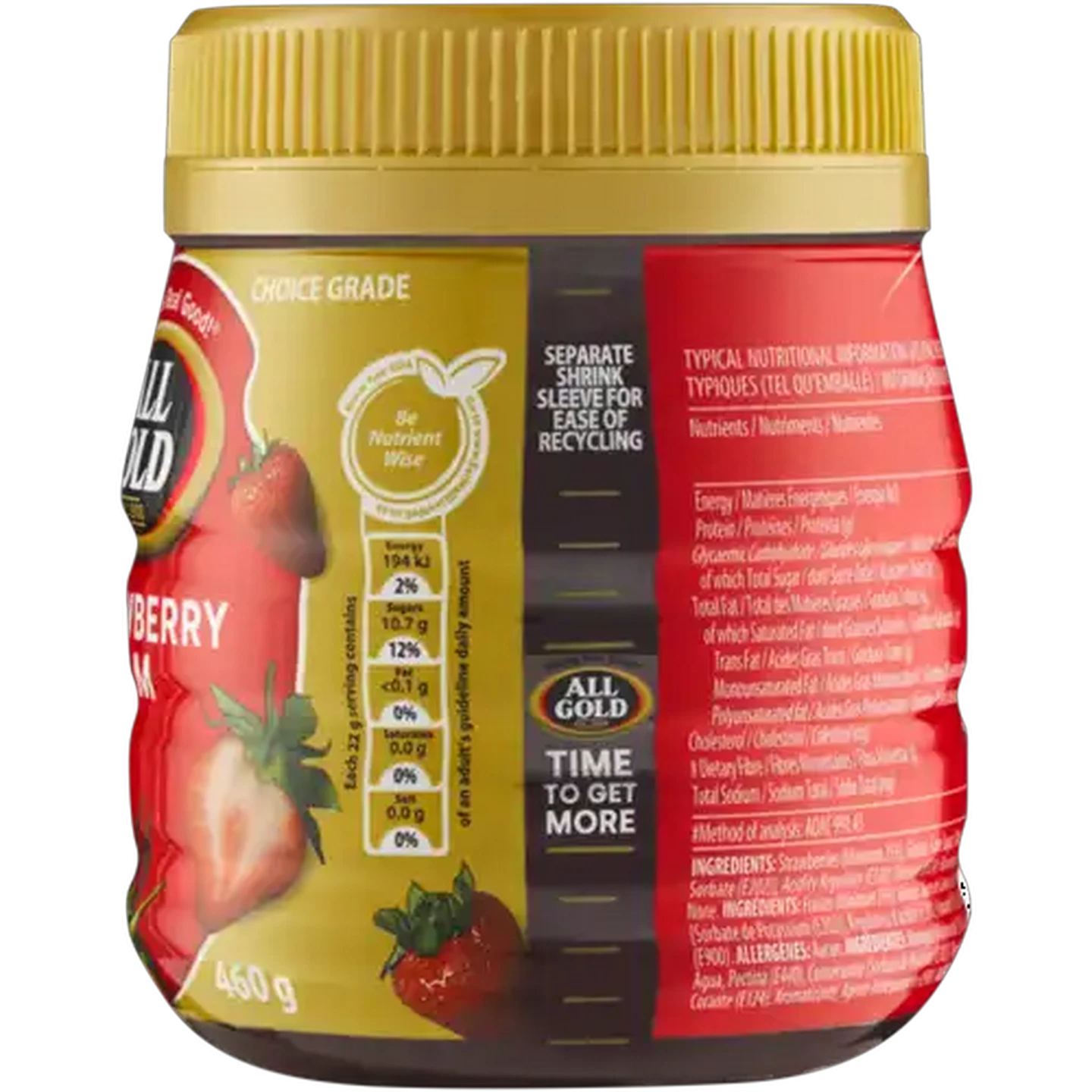 Image of ALL GOLD Strawberry Jam 460g