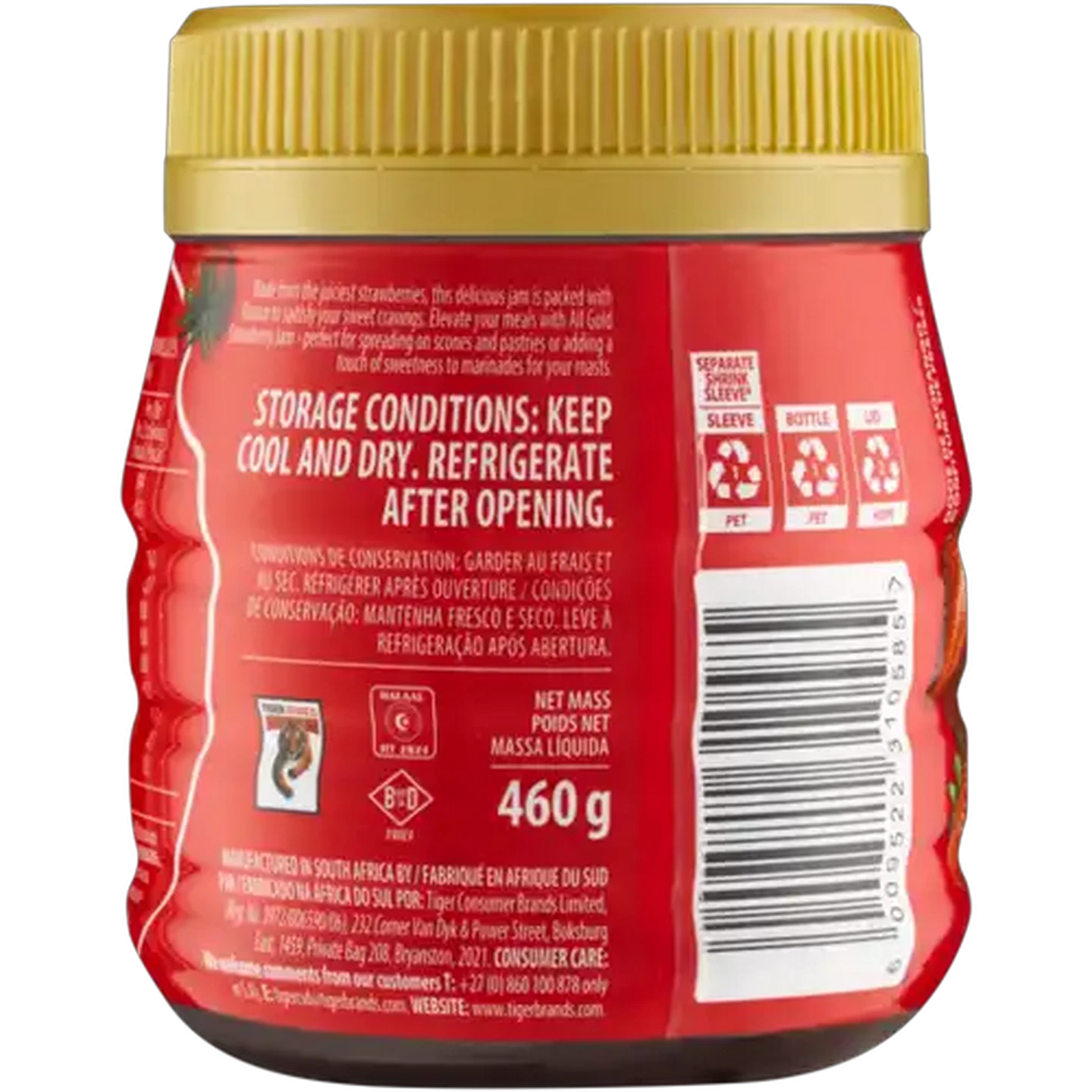 Image of ALL GOLD Strawberry Jam 460g