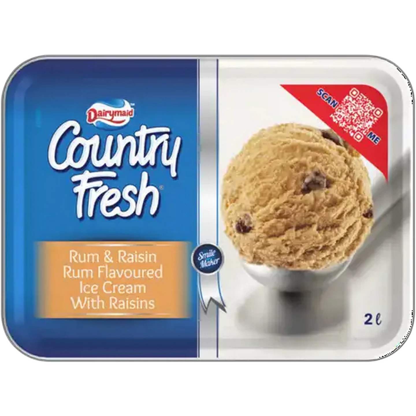 Image of Dairymaid Country Fresh Rum & Raisin Flavoured Ice Cream With Raisins 2L