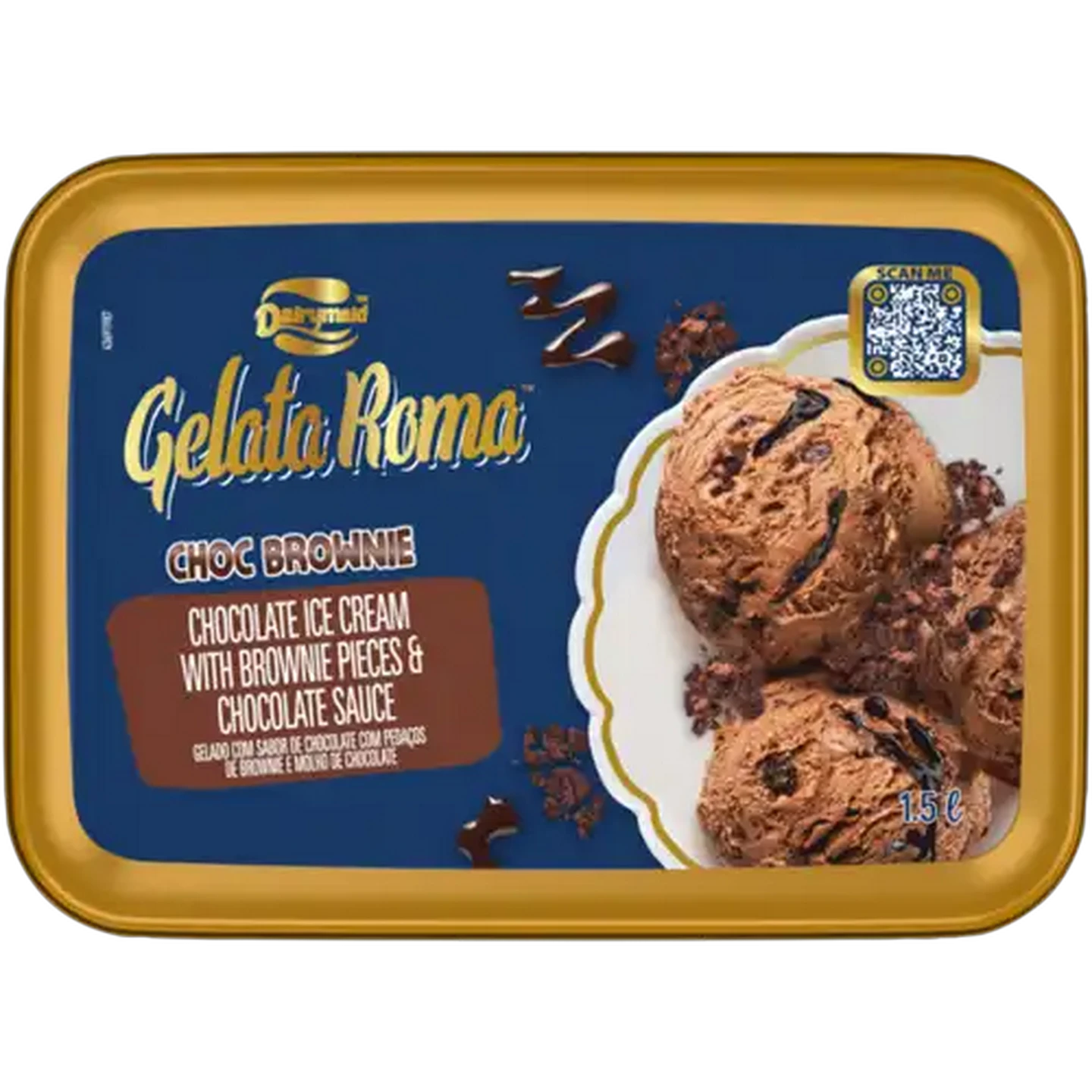 Image of Dairymaid Gelata Roma Choc Brownie Ice Cream 1.5L