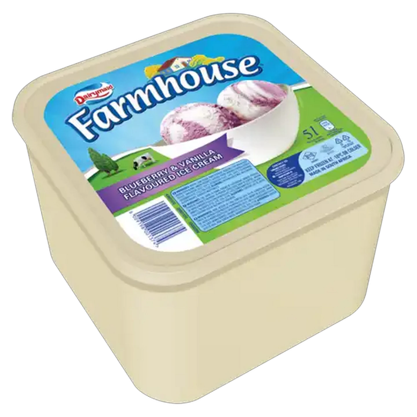 Image of Dairymaid Farmhouse Blueberry & Vanilla Flavoured Ice Cream Tub 5L
