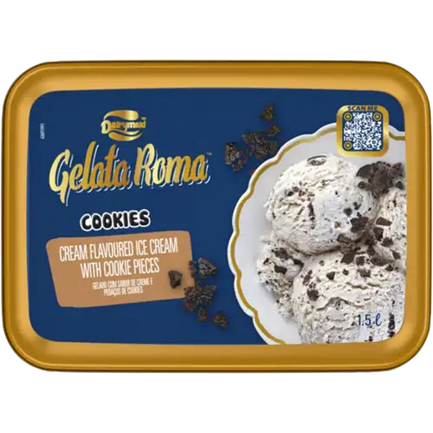 Image of Dairymaid Gelata Roma Cookies Ice Cream 1.5L