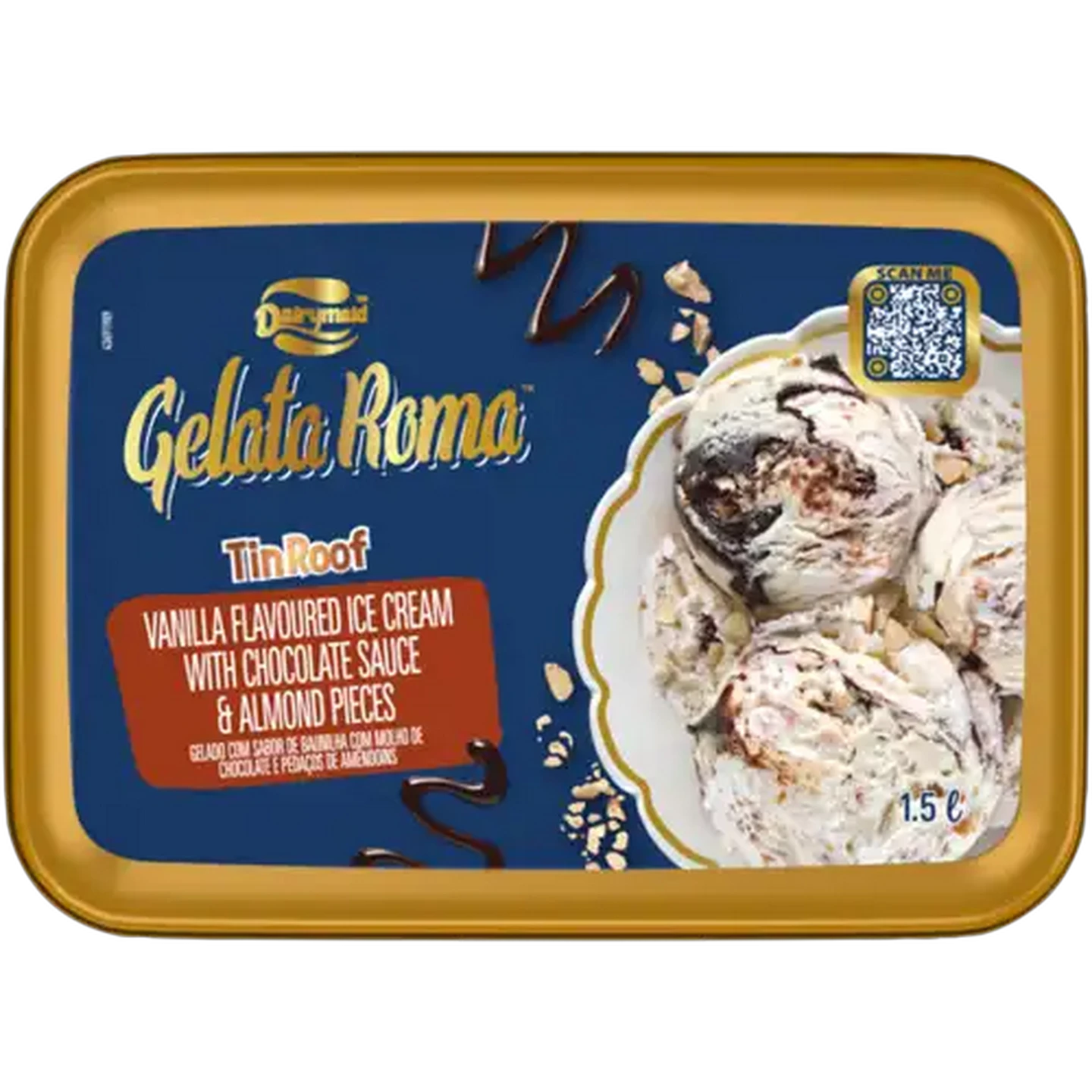 Image of Dairymaid Gelata Roma Tin Roof Ice Cream 1.5L