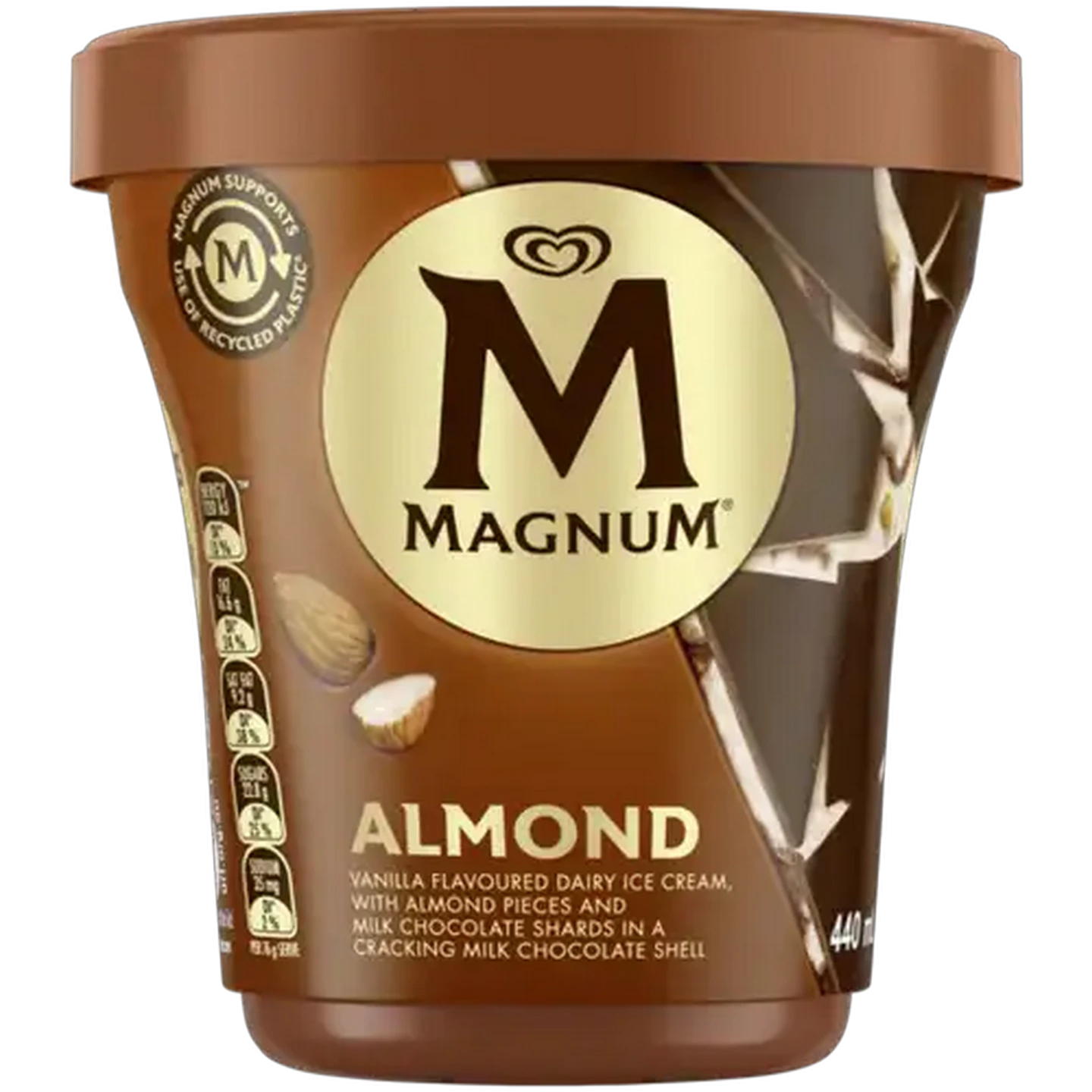 Image of Magnum Almond Vanilla Flavoured Ice Cream Tub 440ml