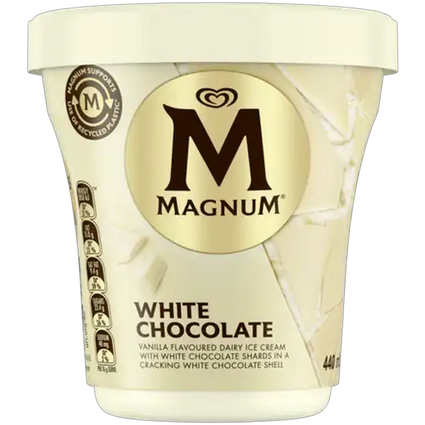 Image of Magnum White Chocolate Vanilla Flavoured Ice Cream Tub 440ml