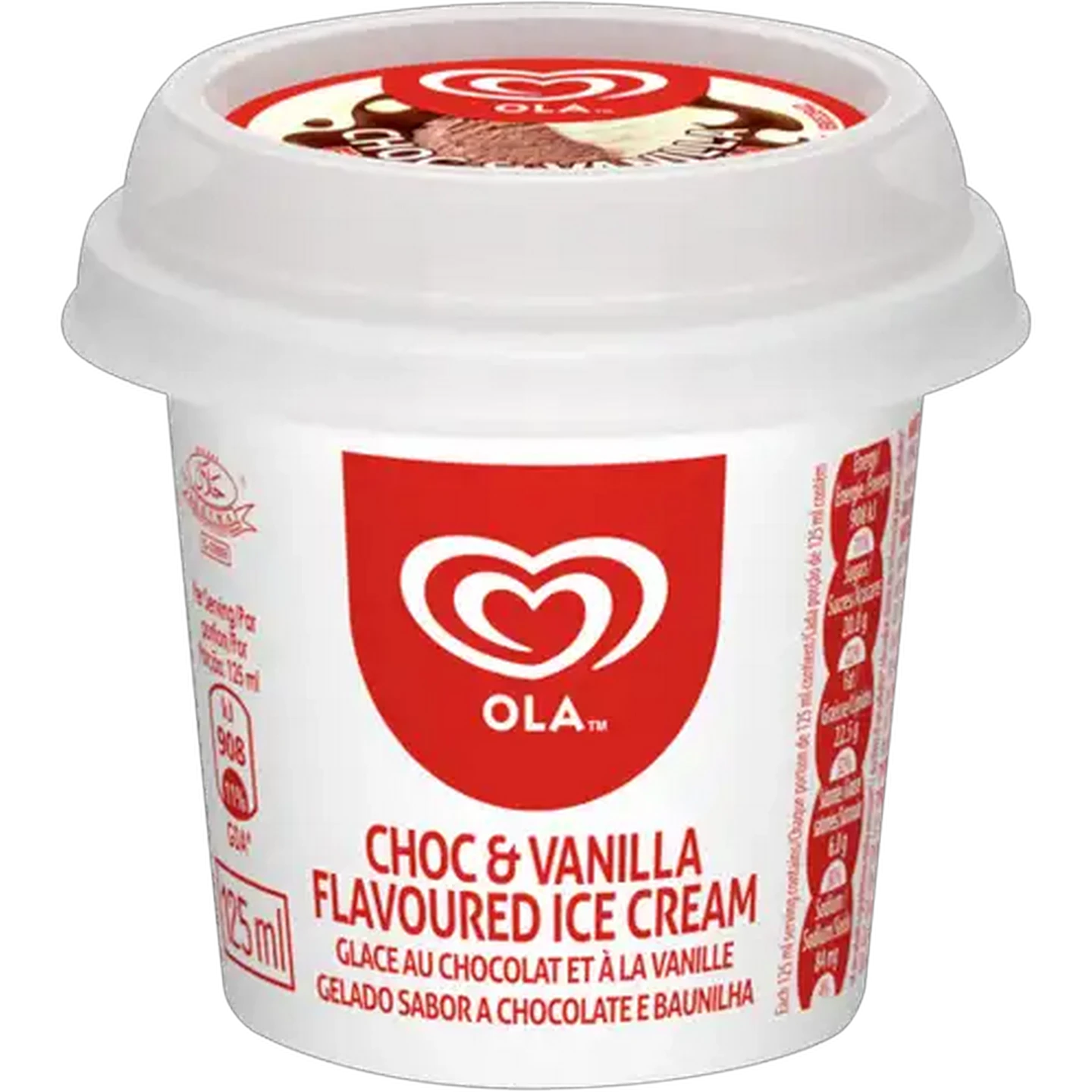 Image of OLA Choc & Vanilla Flavoured Ice Cream 125ml