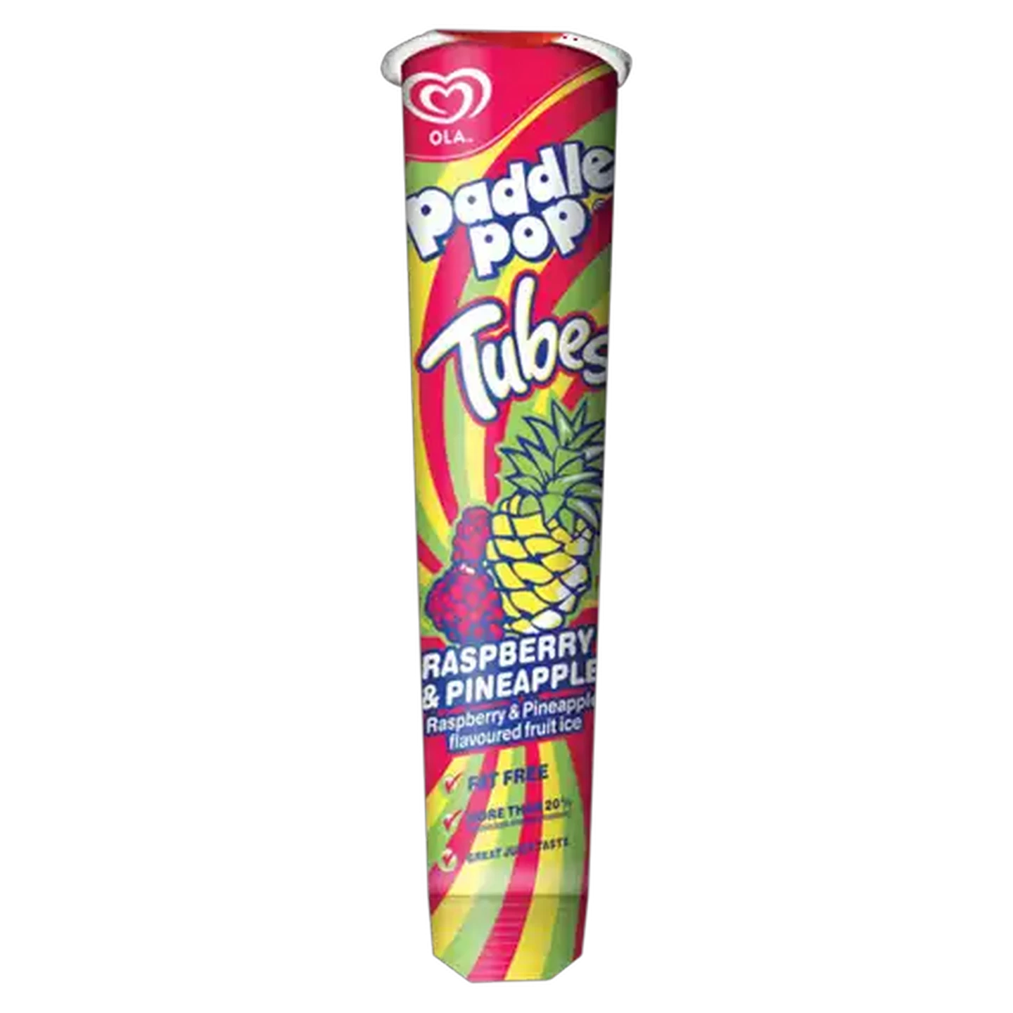 Image of Ola Paddle Pop Pineapple & Raspberry Flavoured Fruit Ice Tube 90ml