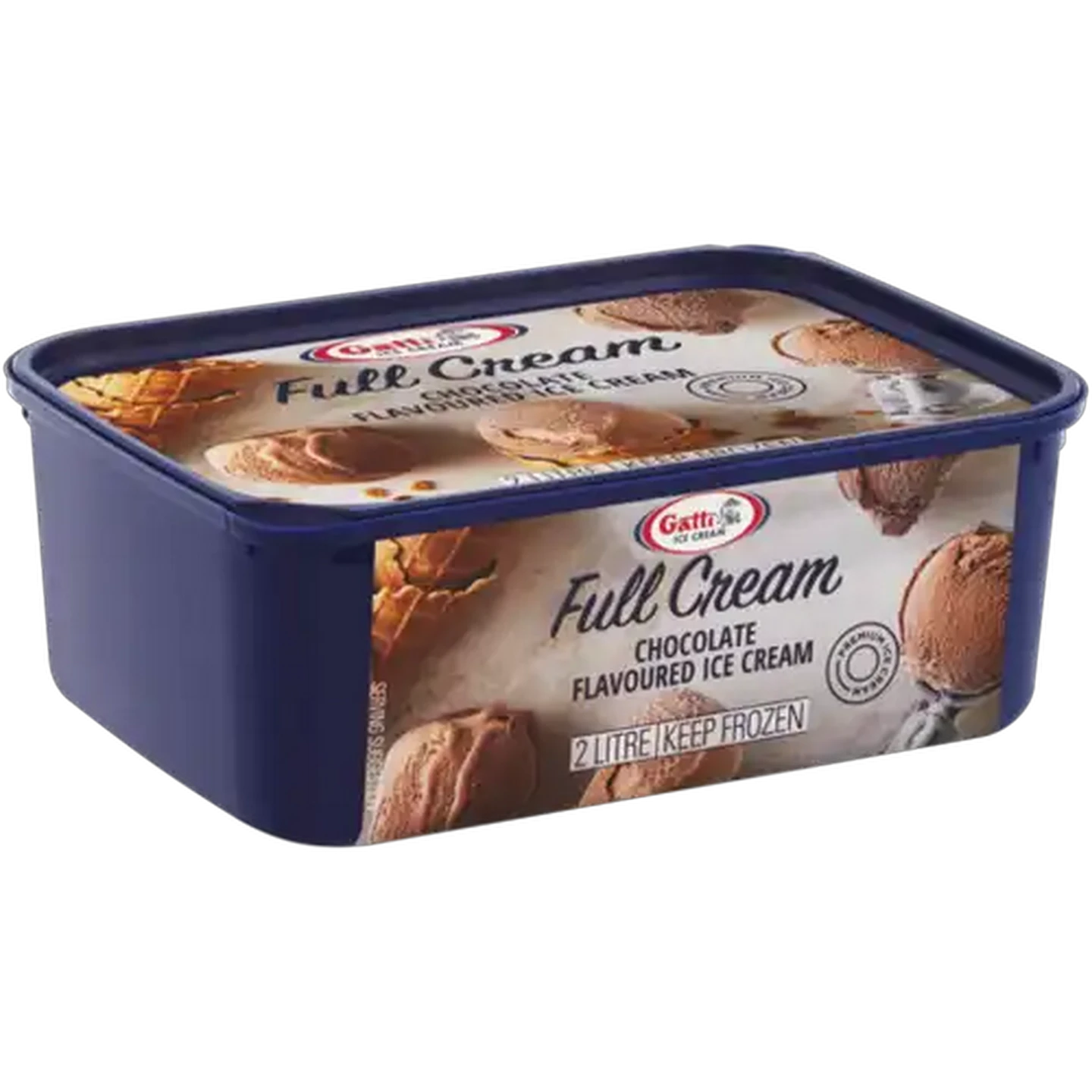 Image of Gatti Ice Cream Chocolate Flavoured Full Cream Ice Cream Tub 2L