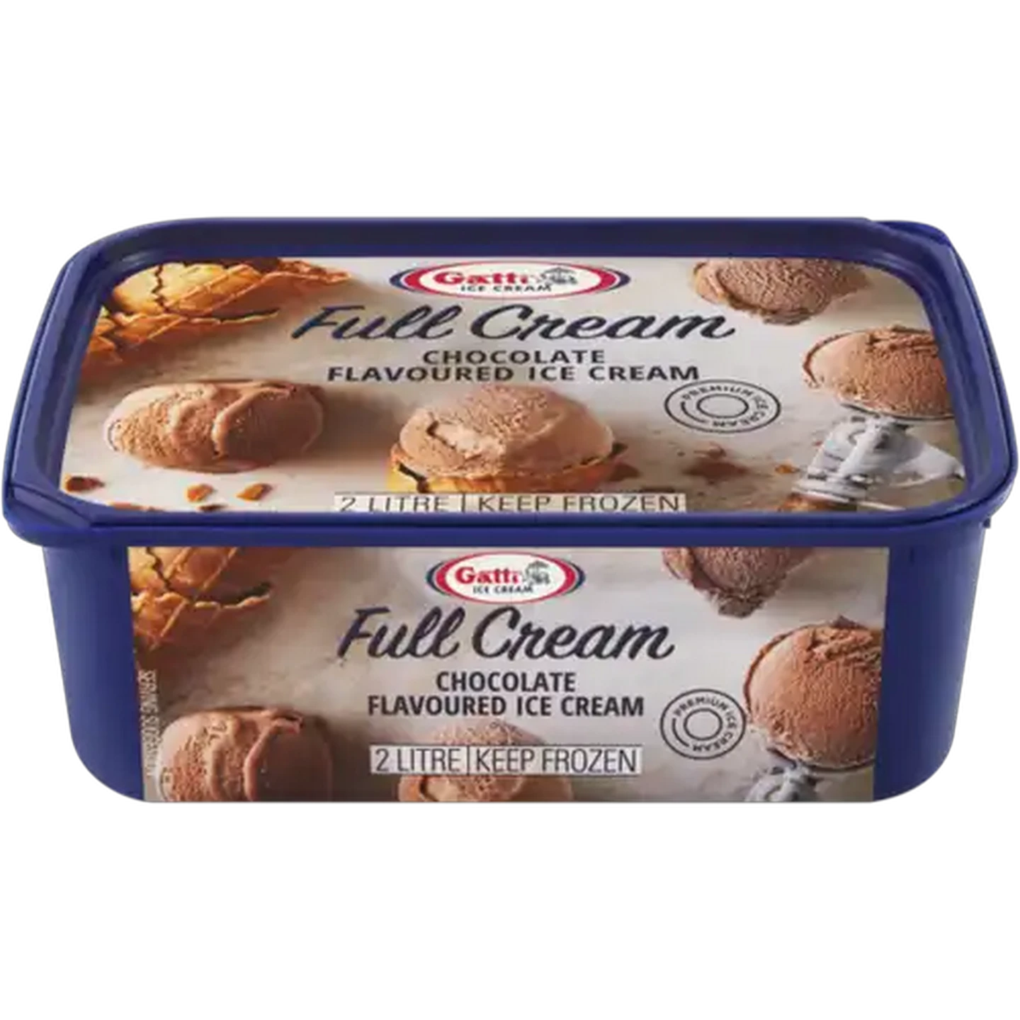 Image of Gatti Ice Cream Chocolate Flavoured Full Cream Ice Cream Tub 2L