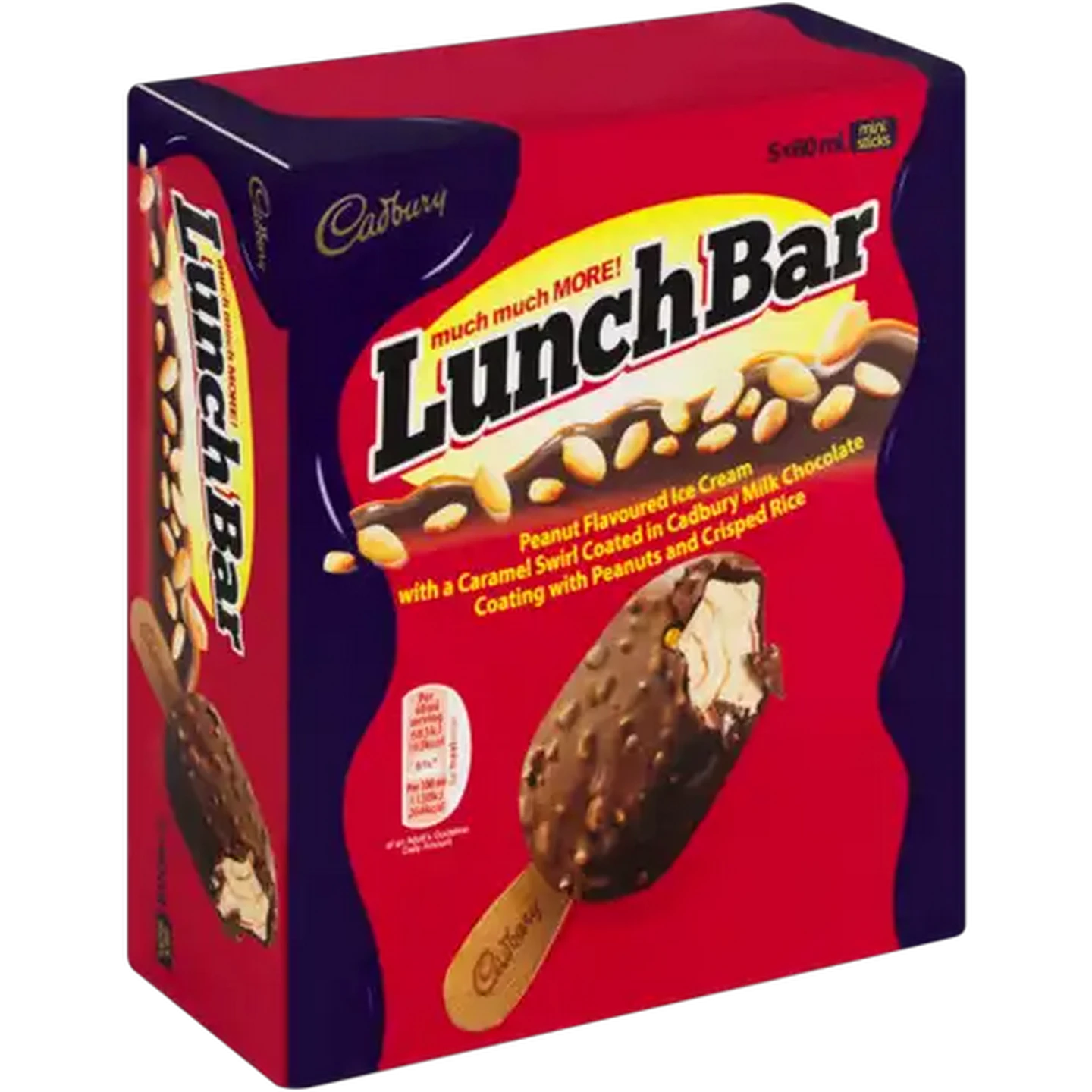 Image of Cadbury Lunch Bar Ice Cream Bars Multipack 5 x 60ml