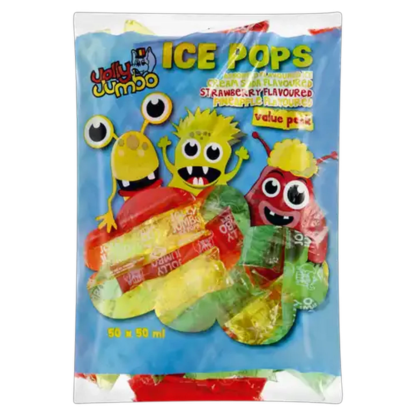 Image of Jolly Jumbo Frozen Ice Pops Value 50 Pack