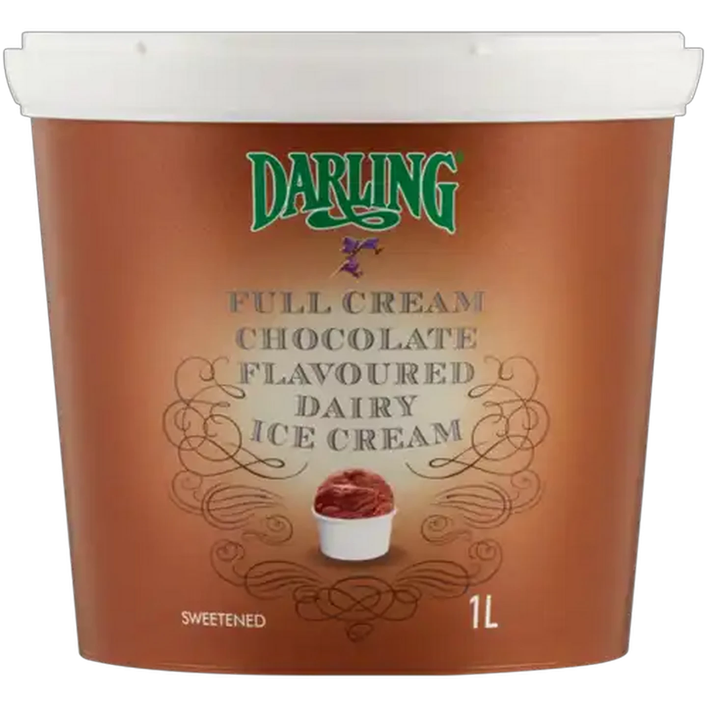 Image of Darling Full Cream Chocolate Flavoured Ice Cream Tub 1L
