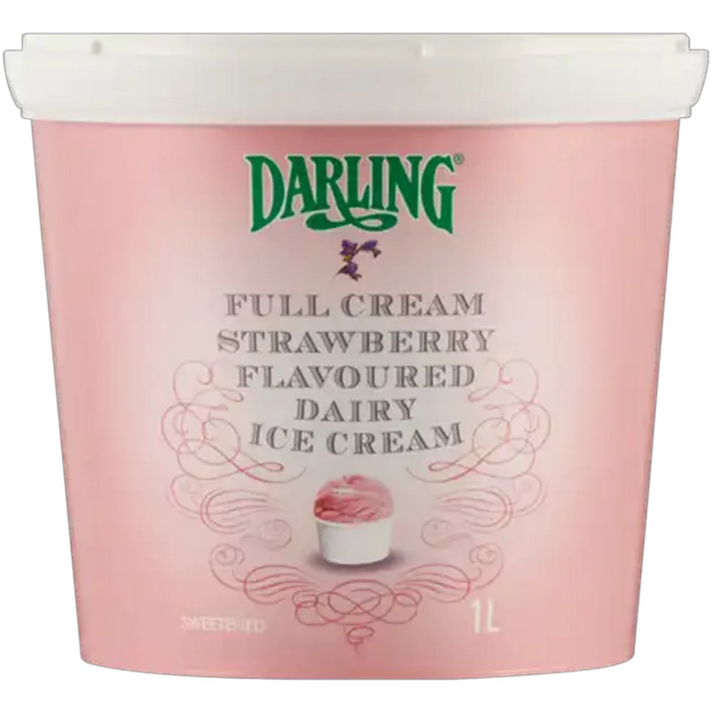 Image of Darling Full Cream Strawberry Flavoured Ice Cream Tub 1L