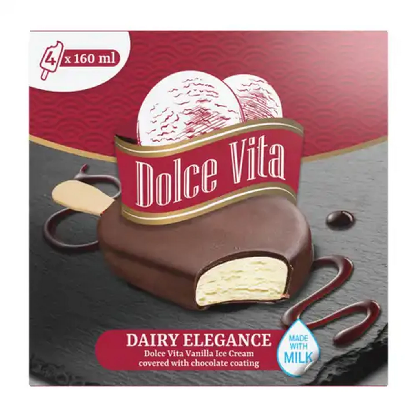 Image of Dolce Vita Elegance Dairy Vanilla Ice Cream 4 x 160ml