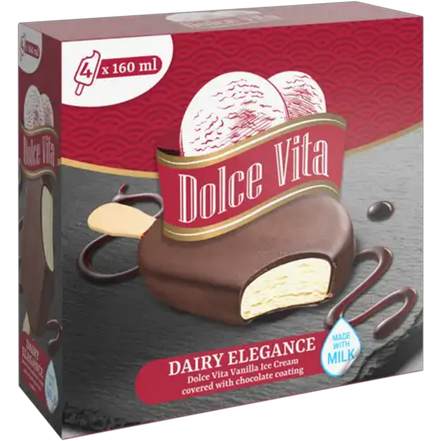Image of Dolce Vita Elegance Dairy Vanilla Ice Cream 4 x 160ml