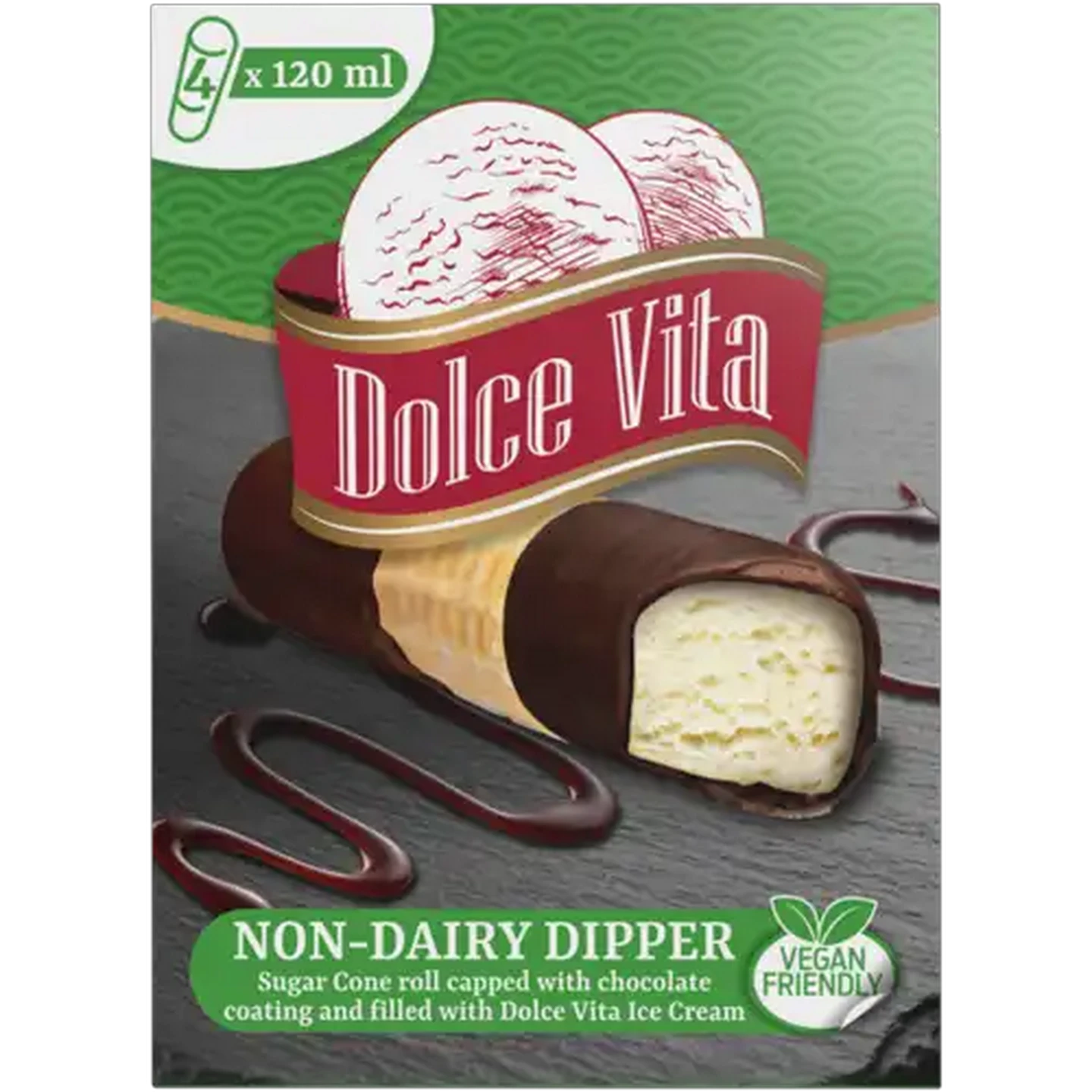 Image of Dolce Vita Non-Dairy Dipper Ice Cream 4 x 120ml