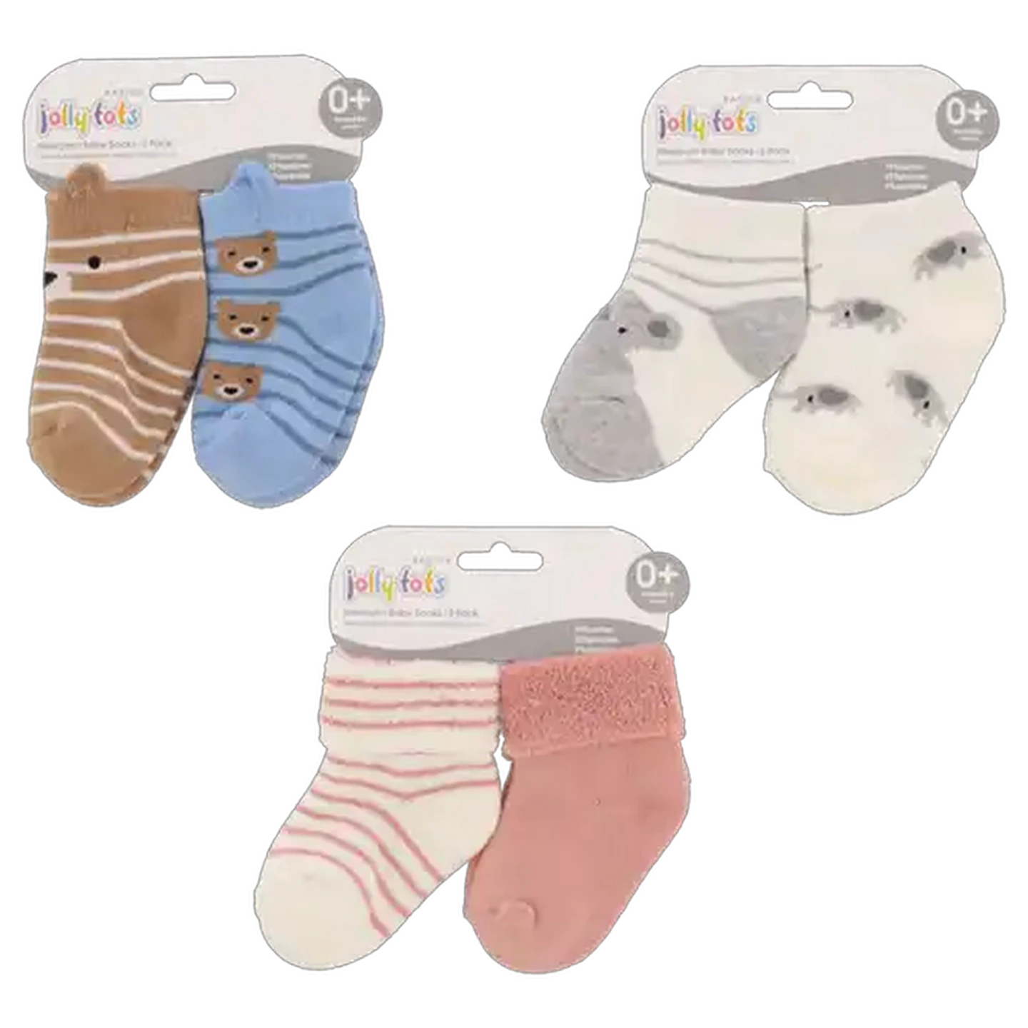 Image of Jolly Tots Newborn Baby Socks 0 - 6 Months (Design May Vary)