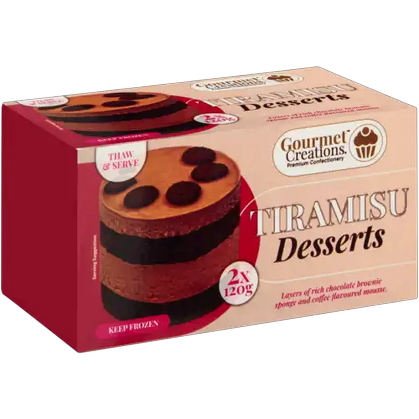 Image of Gourmet Creations Frozen Tiramisu Dessert 2 x 120g