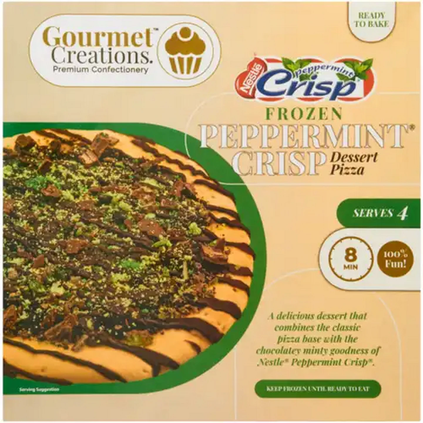 Image of Gourmet Creations Frozen Peppermint Crisp Dessert Pizza 275g