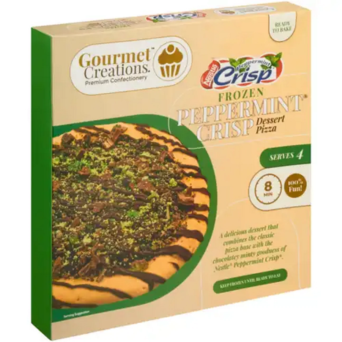 Image of Gourmet Creations Frozen Peppermint Crisp Dessert Pizza 275g