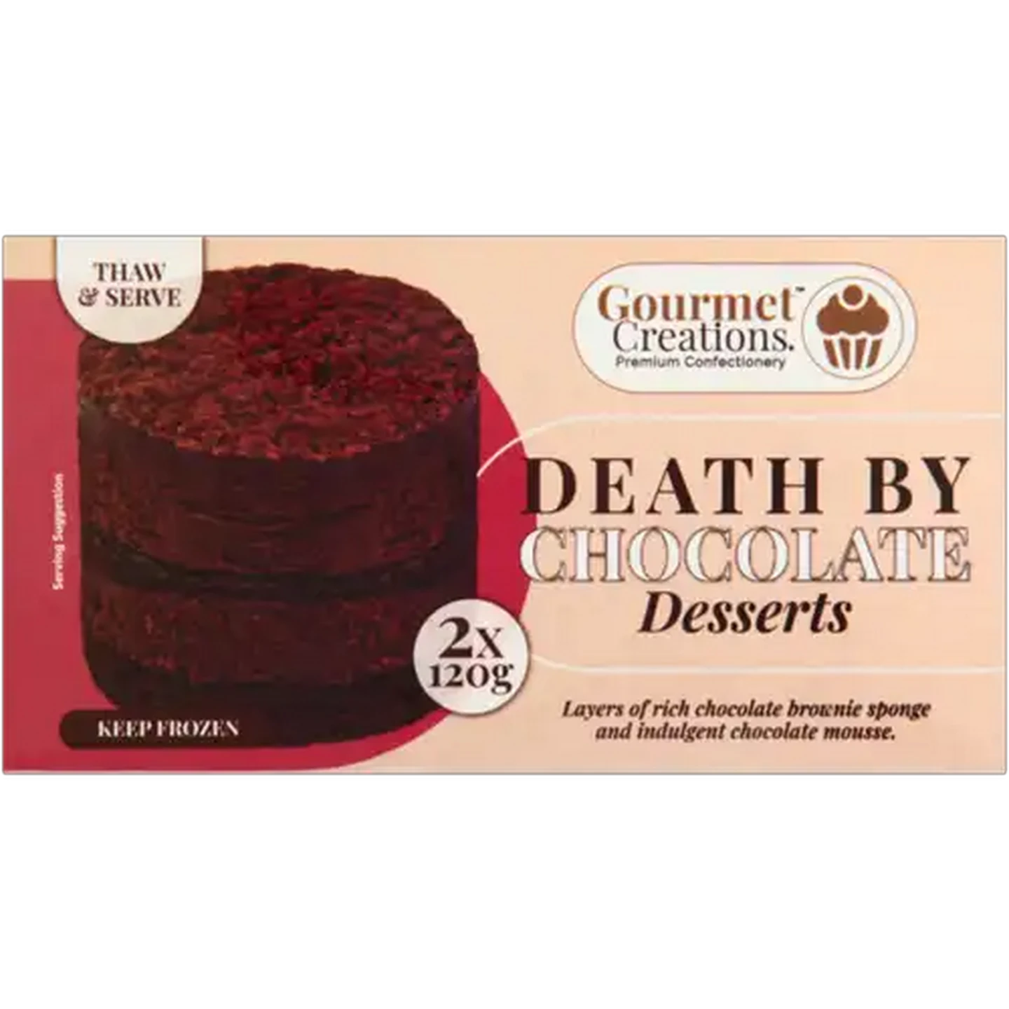 Image of Gourmet Creations Frozen Death By Chocolate Desserts 2 x 120g